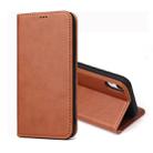 For iPhone XR Dermis Texture PU Horizontal Flip Leather Case with Holder & Card Slots & Wallet(Brown) - 1