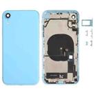 Battery Back Cover Assembly (with Side Keys & Speaker Ringer Buzzer & Motor & Camera Lens & Card Tray & Power Button + Volume Button + Charging Port + Signal Flex Cable & Wireless Charging Module) for iPhone XR(Blue) - 1