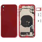 Battery Back Cover Assembly (with Side Keys & Speaker Ringer Buzzer & Motor & Camera Lens & Card Tray & Power Button + Volume Button + Charging Port + Signal Flex Cable & Wireless Charging Module) for iPhone XR(Red) - 1