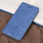 For iPhone XR MOFI Crazy Horse Texture Horizontal Flip PU Leather Case with Holder & Card Slot (Blue) - 1