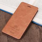 For iPhone XR MOFI Crazy Horse Texture Horizontal Flip PU Leather Case with Holder & Card Slot (Brown) - 1