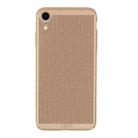 For iPhone XR MOFI Honeycomb Texture Breathable PC Shockproof Protective Case (Gold) - 1