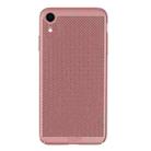 For iPhone XR MOFI Honeycomb Texture Breathable PC Shockproof Protective Case (Rose Gold) - 1