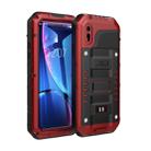 For iPhone XR Waterproof Dustproof Shockproof Zinc Alloy + Silicone Case (Red) - 1