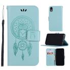 For iPhone XR Wind Chime Owl Embossing Pattern Horizontal Flip Leather Case with Holder & Card Slots & Wallet(Green) - 1