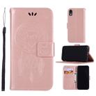 For iPhone XR Wind Chime Owl Embossing Pattern Horizontal Flip Leather Case with Holder & Card Slots & Wallet(Rose Gold) - 1