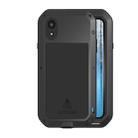 For iPhone XR LOVE MEI Powerful Dustproof Shockproof Anti-slip Metal + Silicone Combination Case(Black) - 1