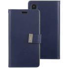 For iPhone XR GOOSPERY RICH DIARY Crazy Horse Texture Horizontal Flip Leather Case with Card Slots & Wallet (Dark Blue) - 1