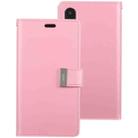 For iPhone XR GOOSPERY RICH DIARY Crazy Horse Texture Horizontal Flip Leather Case with Card Slots & Wallet (Pink) - 1