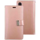 For iPhone XR GOOSPERY RICH DIARY Crazy Horse Texture Horizontal Flip Leather Case with Card Slots & Wallet (Rose Gold) - 1