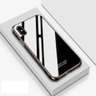 For iPhone XR Crystal Cube Shockproof Airbag Tempered Glass + Metal Frame Case (Gold) - 1