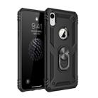 For iPhone XR Armor Shockproof TPU + PC Protective Case with 360 Degree Rotation Holder (Black) - 1