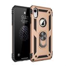 For iPhone XR Armor Shockproof TPU + PC Protective Case with 360 Degree Rotation Holder (Gold) - 1