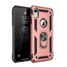 For iPhone XR Armor Shockproof TPU + PC Protective Case with 360 Degree Rotation Holder (Rose Gold) - 1