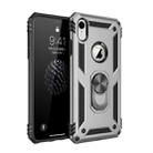 For iPhone XR Armor Shockproof TPU + PC Protective Case with 360 Degree Rotation Holder (Silver) - 1