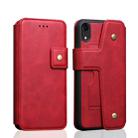 Cowhide Texture Magnetic Absorption Detachable Horizontal Flip Leather Case for iPhone XR, with Holder & Card Slots & Wallet (Red) - 1