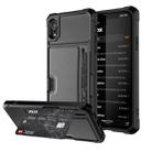 Shockproof Magnetic PC Case for iPhone XR, with Card Slot (Black) - 1