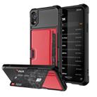 Shockproof Magnetic PC Case for iPhone XR, with Card Slot (Red) - 1