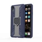 Iron Warrior Shockproof TPU + PC Protective Case for iPhone XR, with 360 Degree Rotation Holder(Blue) - 1