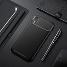 For iPhone XR Beetle Shape Carbon Fiber Texture Shockproof TPU Case(Black) - 2