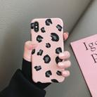 For iPhone XR Leopard Pattern Shockproof IMD Scrub Soft TPU Case (Pink) - 1