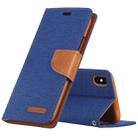 For iPhone X / XS GOOSPERY CANVAS DIARY Denim Texture Horizontal Flip Leather Case with Holder & Card Slots & Wallet (Blue) - 1