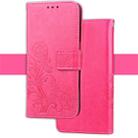 For iPhone XR Embossed Pattern PU + TPU Horizontal Flip Leather Case with Holder & Card Slots & Wallet(Magenta) - 1