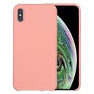For iPhone XR Four Corners Full Coverage Liquid Silicone Case(Light Pink) - 1