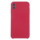 For iPhone XR Four Corners Full Coverage Liquid Silicone Case(Rose Red) - 2