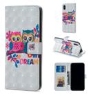 For iPhone X Lovers Owl Pattern Horizontal Flip Leather Case with Holder & Card Slots & Photo Frame & Wallet - 1