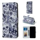 For iPhone X Skull and Flower Pattern Horizontal Flip Leather Case with Holder & Card Slots & Photo Frame & Wallet - 1