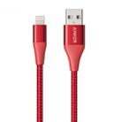 ANKER A8453 Powerline+ II USB to 8 Pin Apple MFI Certificated Nylon Pullable Carts Charging Data Cable, Length: 1.8m(Red) - 1