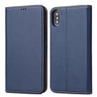For iPhone X / XS Horizontal Flip PU Leather Case with Holder & Card Slots & Wallet(Blue) - 1
