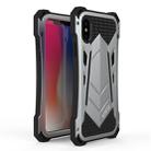 Shockproof Dustproof Metal Armor Protective Case for iPhone X (Black Silver) - 1