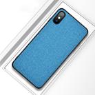 Shockproof Cloth Texture PC+ TPU Protective Case for iPhone X / XS (Blue) - 1