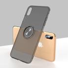 For iPhone XS Transparent TPU Metal Ring Case with Metal Ring Holder (Black) - 1