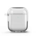 For Airpods1/2 Simple Fluorescent Solid Color Apple Earphone Cover (Transparent) - 1