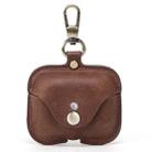 CF1108 For AirPods Pro Crazy Horse Texture Earphone Protective Leather Case with Hook(Brown) - 1