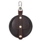 CF1042B For AirPods Pro Crazy Horse Texture Convenient Multifunction Earphone Protective Leather Case with Hook(Coffee) - 1