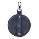 CF1042B For AirPods Pro Crazy Horse Texture Convenient Multifunction Earphone Protective Leather Case with Hook(Sapphire Blue) - 1