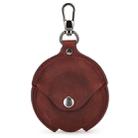 CF1111 For Huawei FreeBuds 3 Crazy Horse Texture Clamshell Earphone Protective Leather Case with Hook(Wine Red) - 1