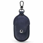 CF1109 For Galaxy Buds Crazy Horse Texture Clamshell Earphone Protective Leather Case with Hook (Sapphire Blue) - 1