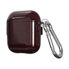 For AirPods 1 / 2 Metal Glitter PC Wireless Earphone Protective Case (Dark Red) - 1