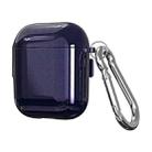 For AirPods 1 / 2 Metal Glitter PC Wireless Earphone Protective Case (Blue) - 1