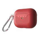 For AirPods Pro TPU Football Texture Wireless Earphone Protective Case (Red) - 1