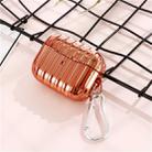 For AirPords Pro Bluetooth Earphone Electroplating Suitcase Protective Case with Buckle(Rose Gold) - 1