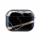 Bronzing Marble Pattern Shockproof TPU Protective Case For Apple AirPods Pro (Black) - 1