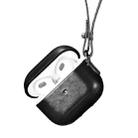 ICARER Leather Earphone Protective Case with Lanyard For AirPods 3 (Black) - 1