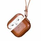 ICARER Leather Earphone Protective Case with Lanyard For AirPods 3 (Brown) - 1