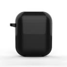 For AirPods 1/2 Bluetooth Headset Protective Sleeve Outdoor Dust-proof Drop-proof Protective Shell Can Stand TPU(Black) - 1